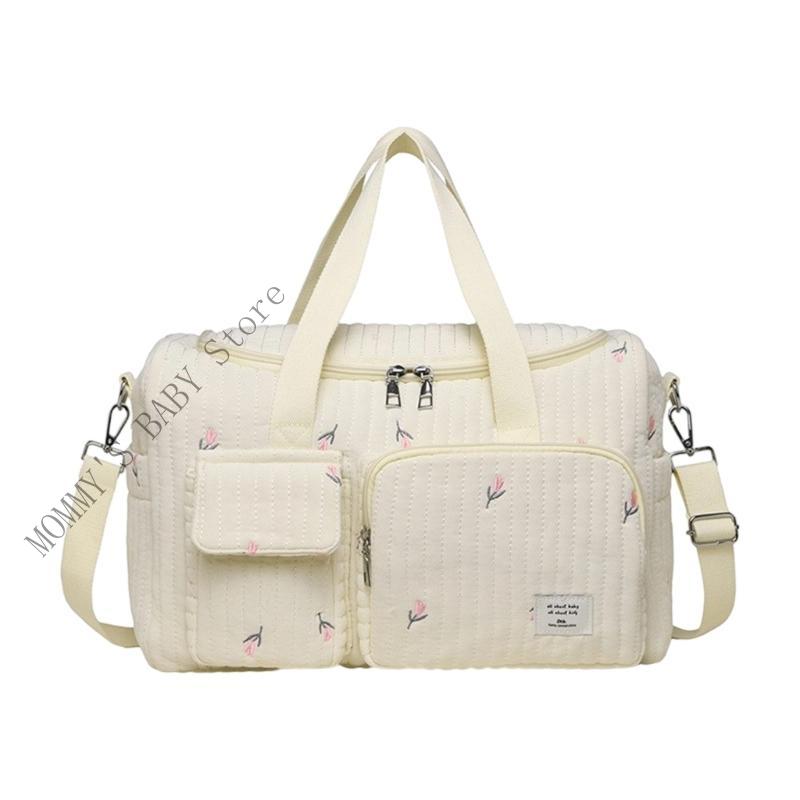 H3CD Мамина сумка Сумка-тоут Вышитый узор Множество отделений Влагозащитная сумка для подгузников