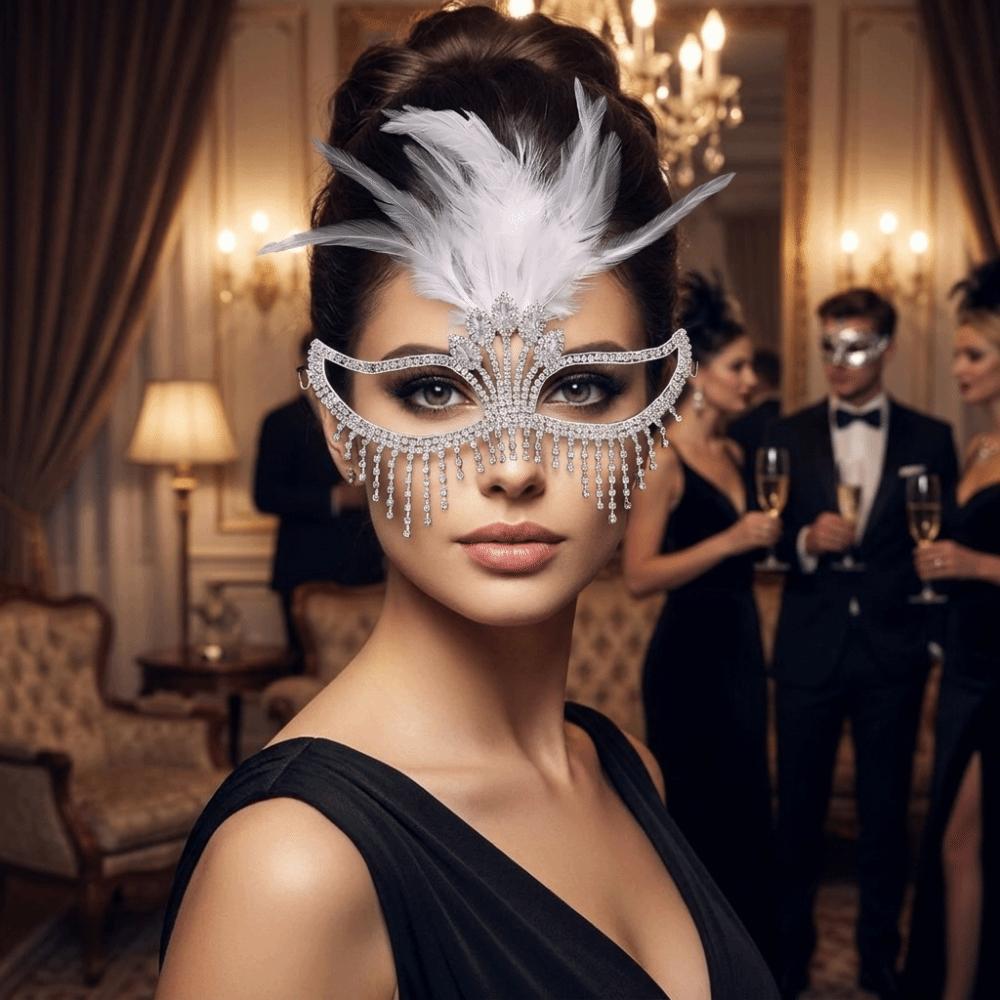 Creative Rhinestone Mask High-End Sparkle Masquerade Mask Half-Face Mask Carnival Parties