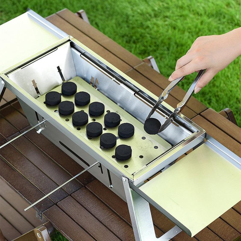 Barbecue Grill Barbecue Grill Household Indoor Outdoor Camping Charcoal Stainless Steel Portable Folding Barbecue Rack