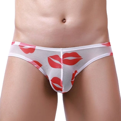 Slip sexy Kiss Lips Blanc - MenSexyWear - Slip Sexy