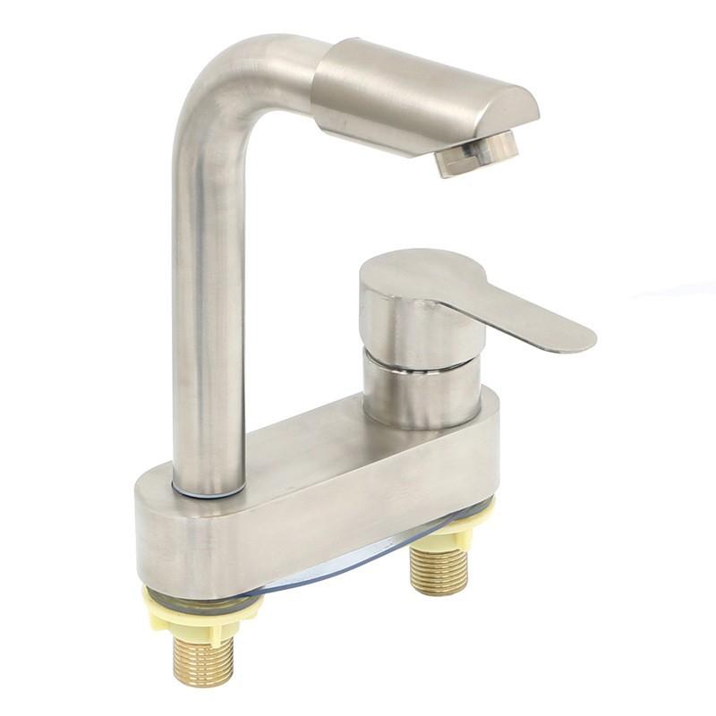 304 Stainless Steel Brushed Bath Basin Faucet Sink Mixer Taps Vanity Hot and Cold Water Mixer Bathroom Faucets
