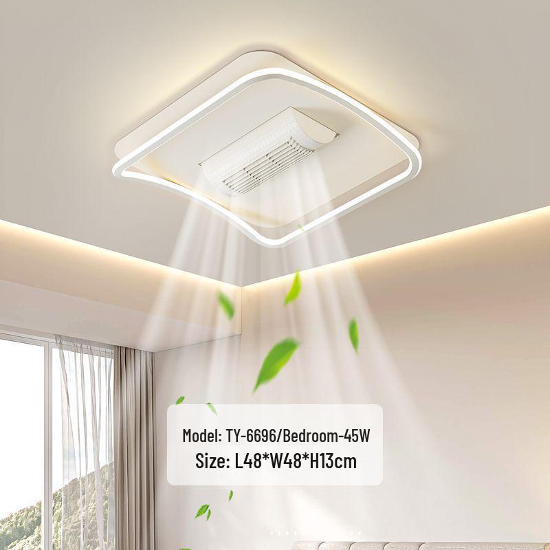 Modern Smart Bladeless Ceiling Fan Light with Voice Control - Three-Color Options for Living Room/Bedroom, 110V