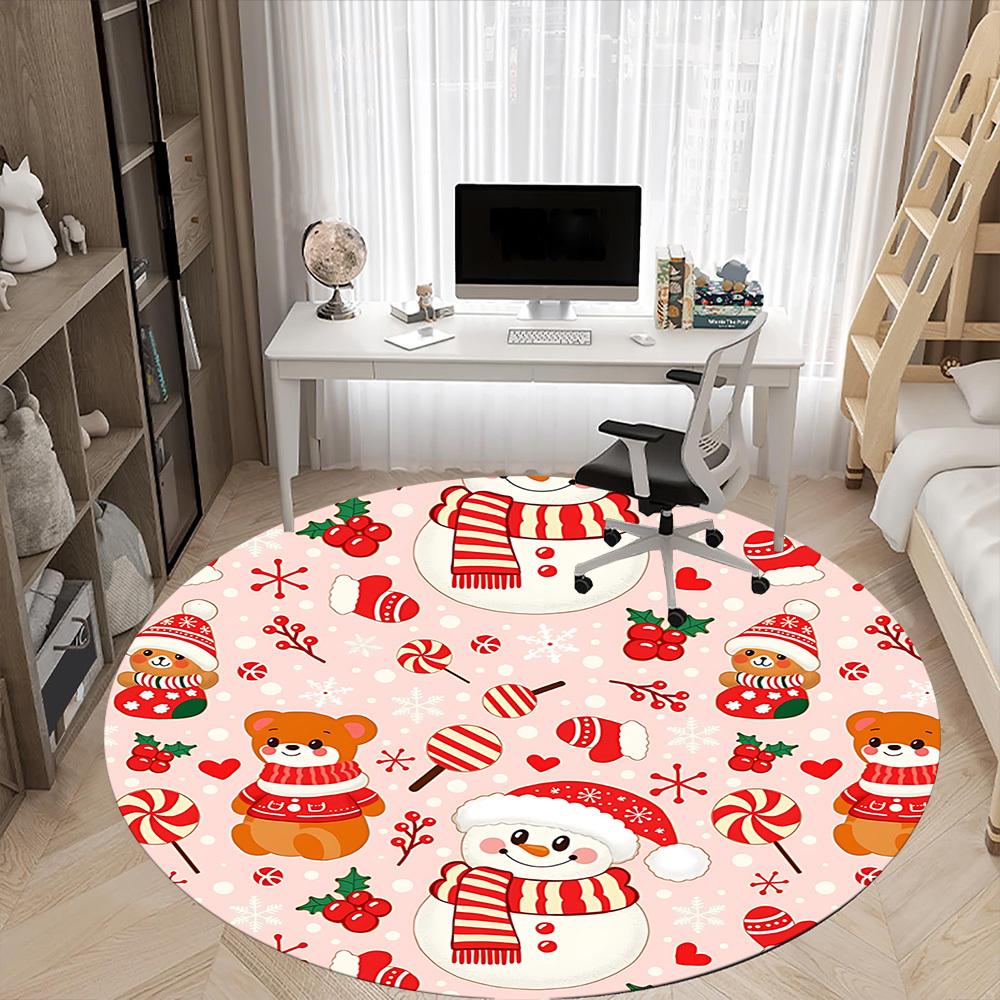 1pc Christmas, Winter Chair Carpet for Office, Non slip, Soft and Durable Office Rug