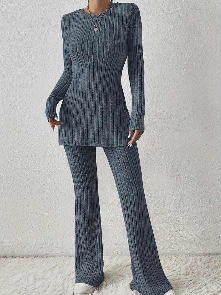 European & American Women's Solid Color Casual Slim Home Wear Suits - Autumn/Winter 2023 Collection