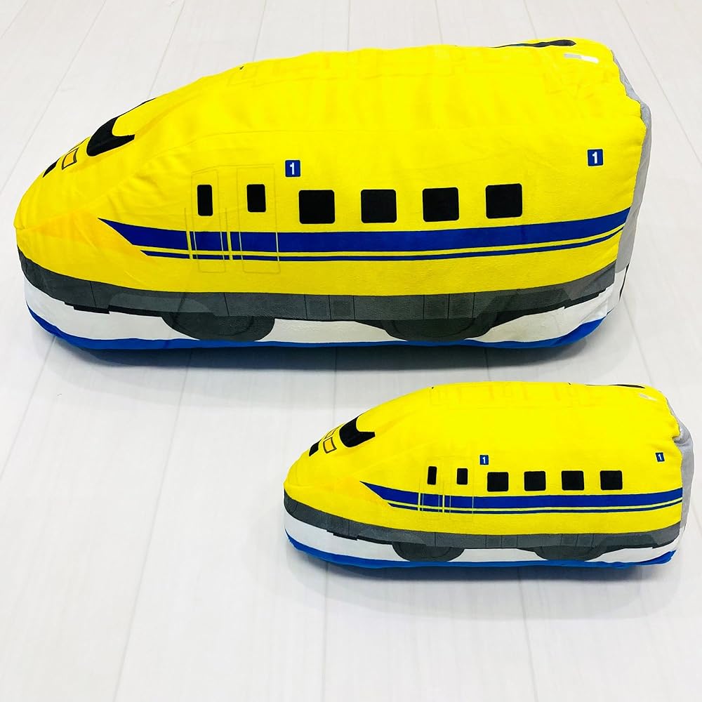 MORIPiLO Doctor Yellow Shinkansen Plush Pillow Microfiber Cushion 60x23x23cm Character Sleeping Pillow