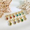 Oval Zircon Charms Colorful Gemstone Pendants for DIY Jewelry  Gold-plated Stainless Steel Charms