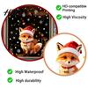 Removable Holiday Glass Stickers Christmas Cute Fox Static Window Clings Santa Hat Snowflake Gift Tree Pattern Decal Decals Self-Adhesive Winter for