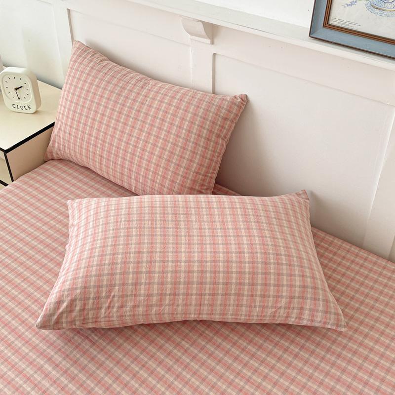 100% Cotton 2pcs Pillowcase 48x74cm Grid Printed Pillowcase Cover for Home Simple Style Cotton Pillow Cover