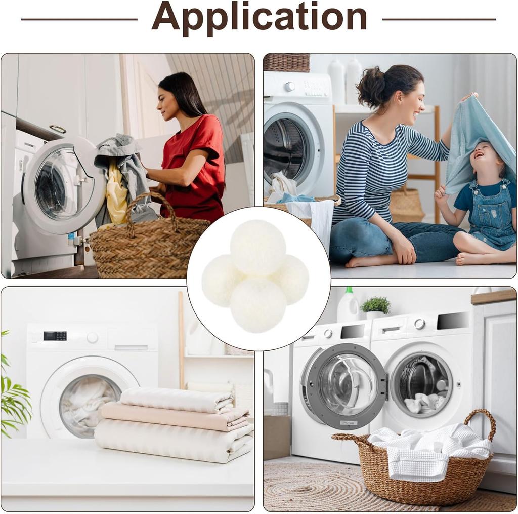 3/6/9 PCS Reusable Dryer Balls – Replace Dryer Sheets, Add Essential Oils for Natural Scent, Reduce Drying Time & Static