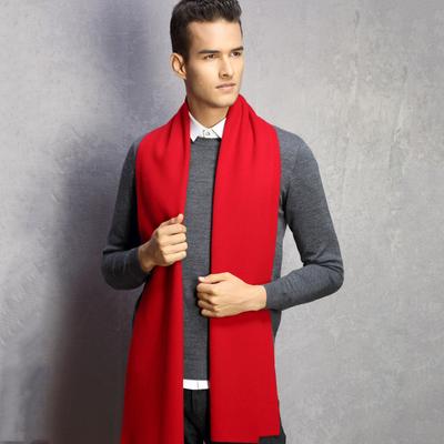 Hot Autumn and Winter Knitted Solid Color Pure Wool Scarf, Thickened Korean Version of Warm Scarf In Stock