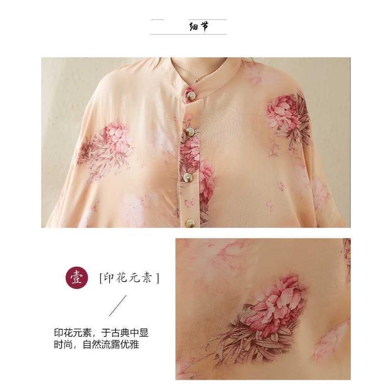 Trykte Kjoler med Ståkrage, Løse og Oversized for Ferie