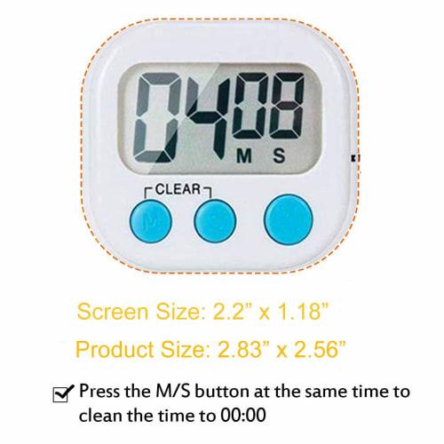 4 Small Digital Kitchen Timer with Large Alarm, Magnetic Backing Stand, for Cooking, Baking, Sports, Games, and Office Use