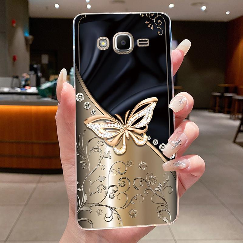 For Samsung Galaxy J2 Prime J2 Ace Grand Prime A5 2015 Case Flower Butterfly Phone Capa Soft Silicon Transparent TPU Jelly Cover