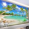 Modern Minimalist 3d Wallpaper Coconut Tree Sea View Mural Living Room Tv Sofa Dining Room Wall Mural