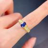 Genuine Natural Sapphire Ring with Jewelry Certificate 5mmx7mm 0.7ct Royal Blue Sapphire  CopperRing Gift for Women