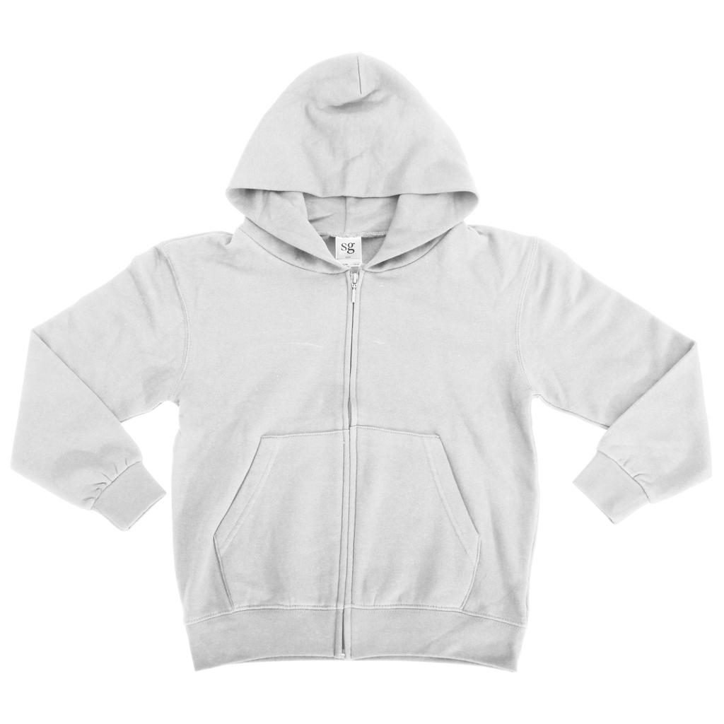 SG Kids/Childrens Unisex Plain Full Zip Hooded Sweatshirt / Hoodie