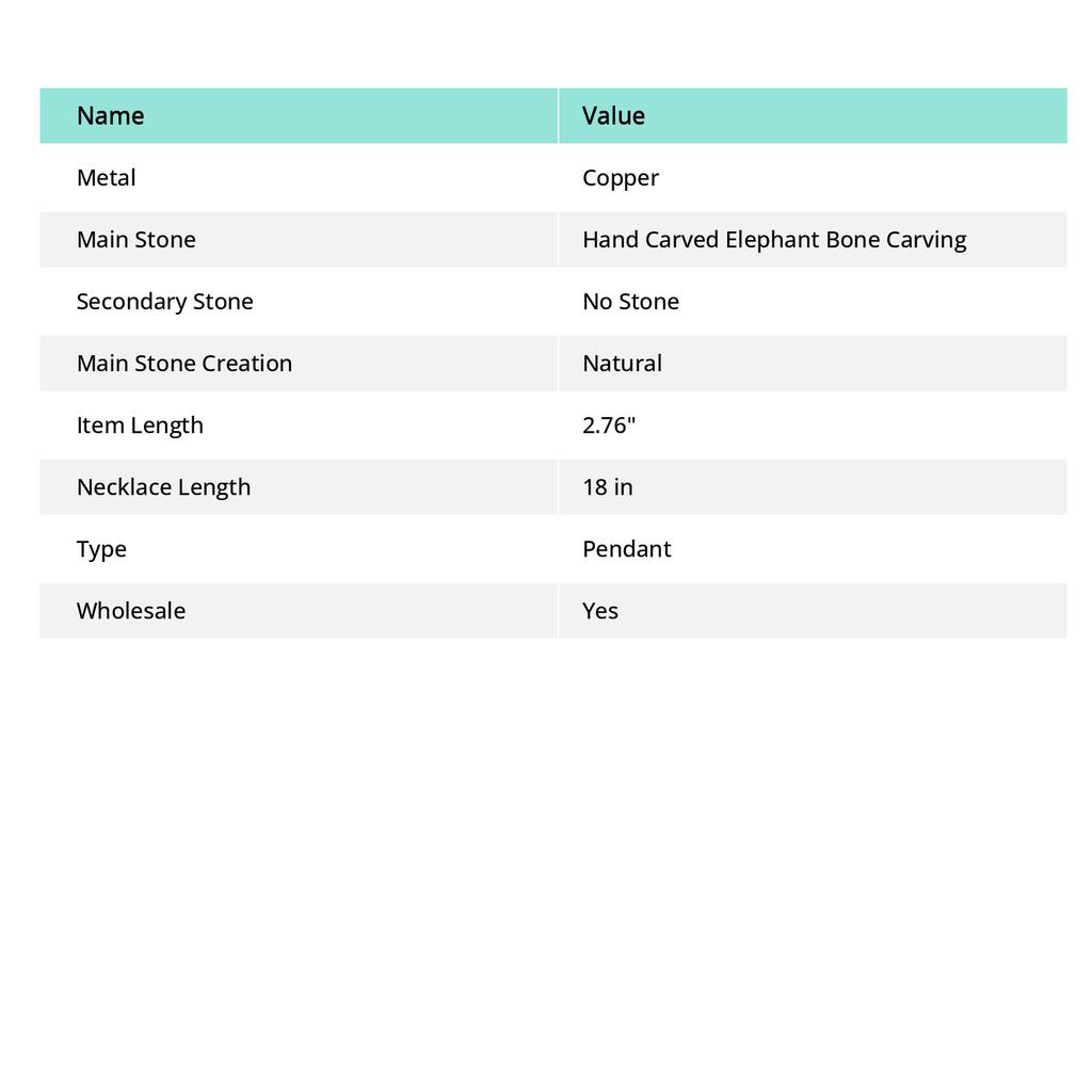 Handgeschnitzte Elefantenschnitzerei Kupferdraht-Wickelanhänger 2,76" D5z92
