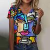 Women T Shirt Abstract Painting Print Funny Clothes Women Short Sleeve T Shirts Top Streetwear Summer Oversized Clothing
