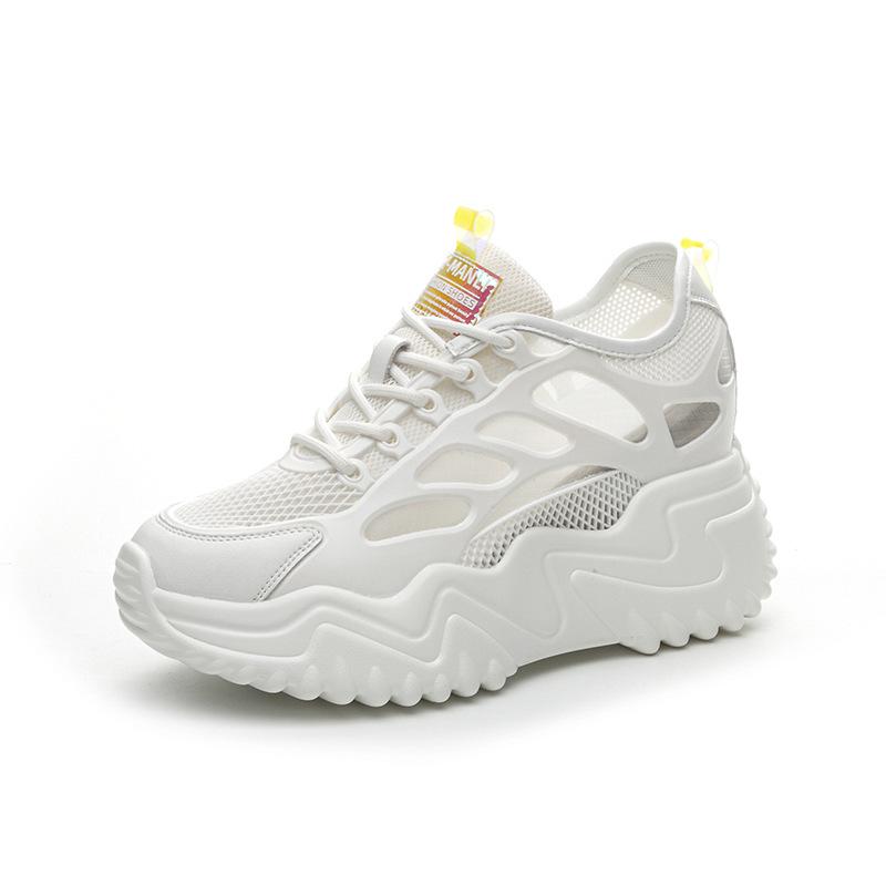 

Модная летняя женская обувь новая толстая подошва танкетка маффин внутренняя высота увеличение каблука повседневная спортивная сетчатая обувь обувь с отверстиями 40