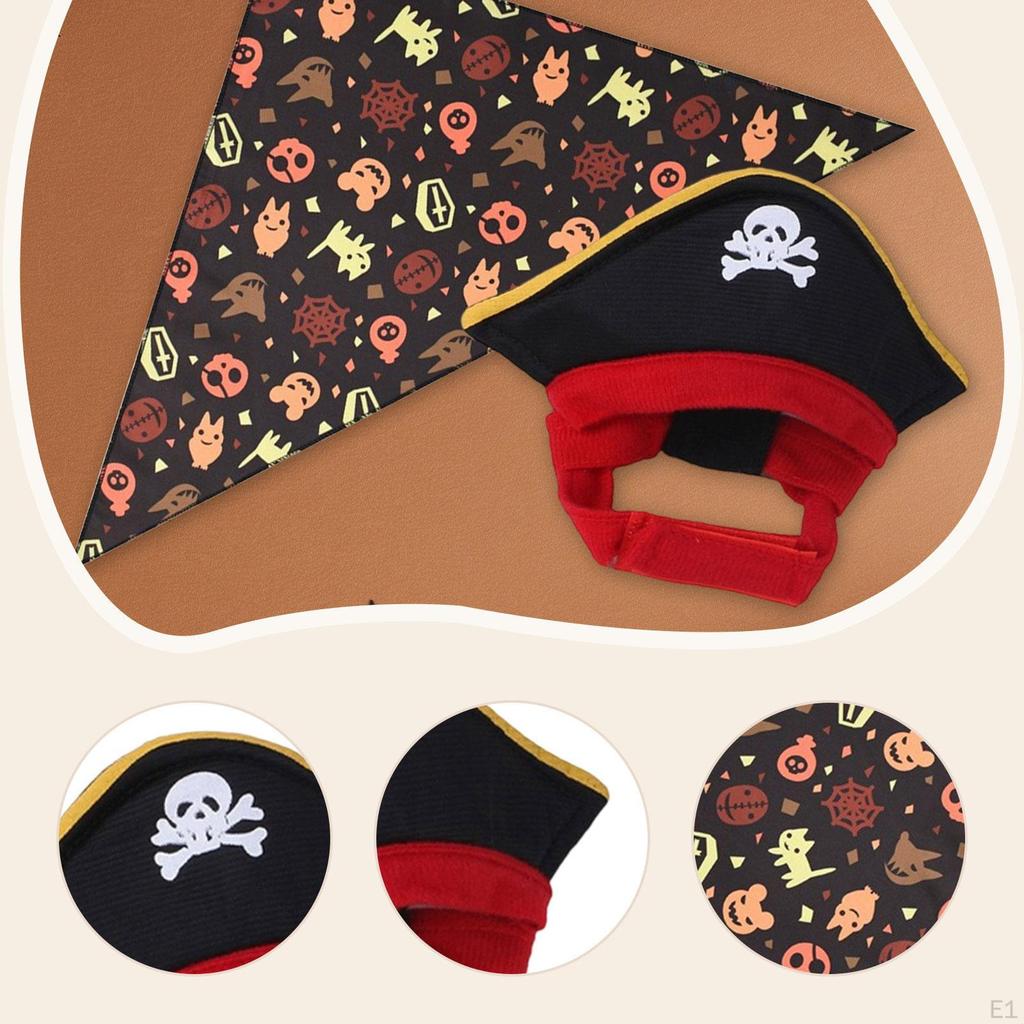 Cat Pirate Costume Cosplay Hat and Triangle Bandana Halloween Apparel