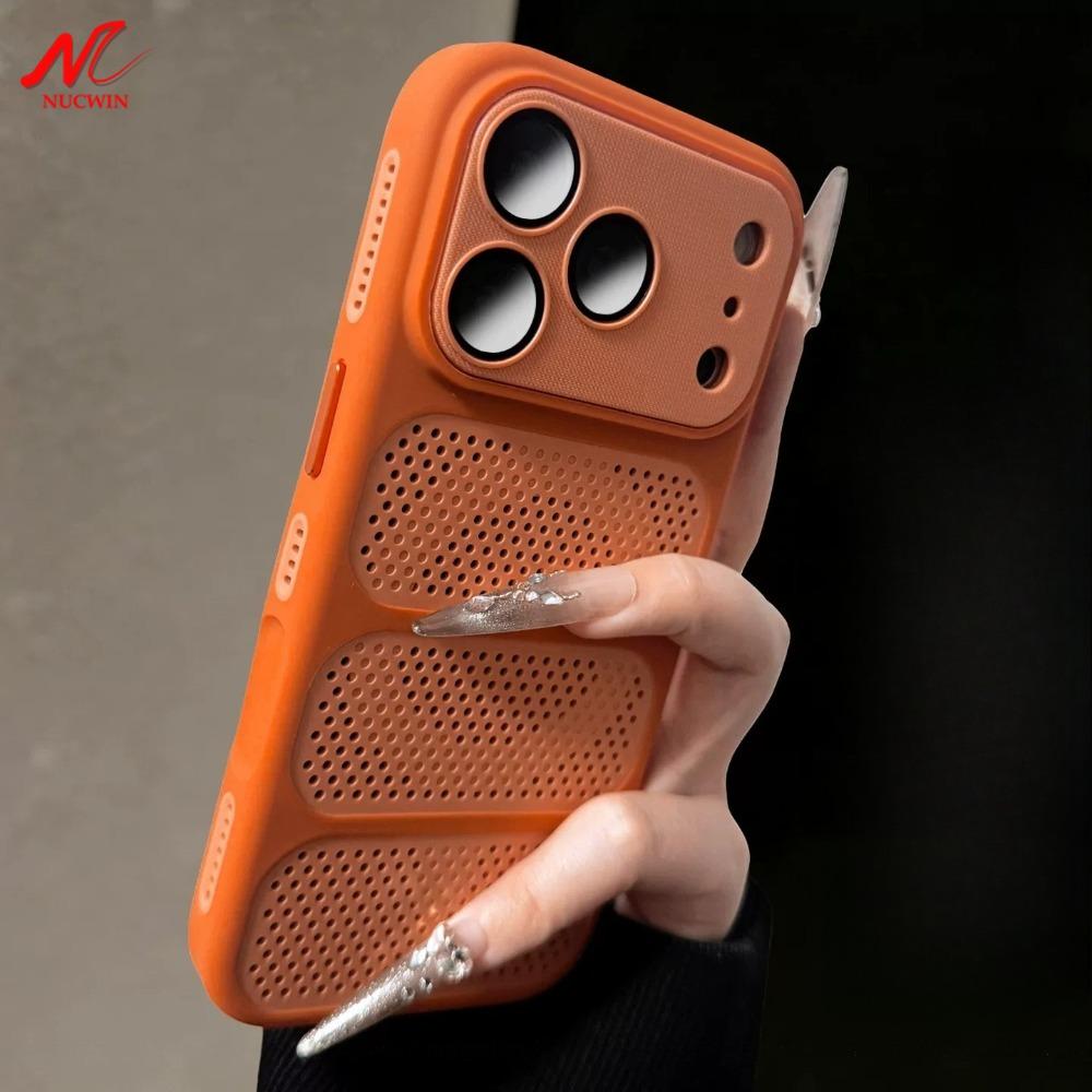 Summer Heat Dissipation for Magsafe Case for iPhone 17 16 15 13 12 Pro Max 14 Plus Ventilate Mesh Magnetic PC Lens Armor Cover