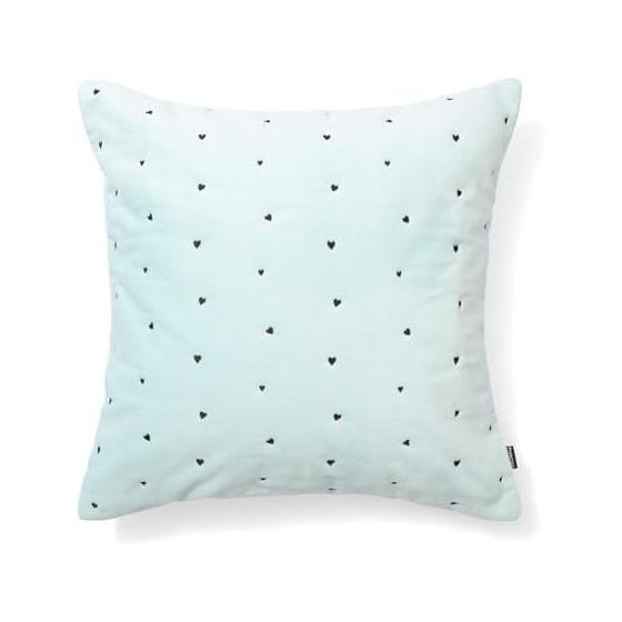 Francfranc EMB Heart Cushion Cover 45cm x 45cm Blue x Black (039)
