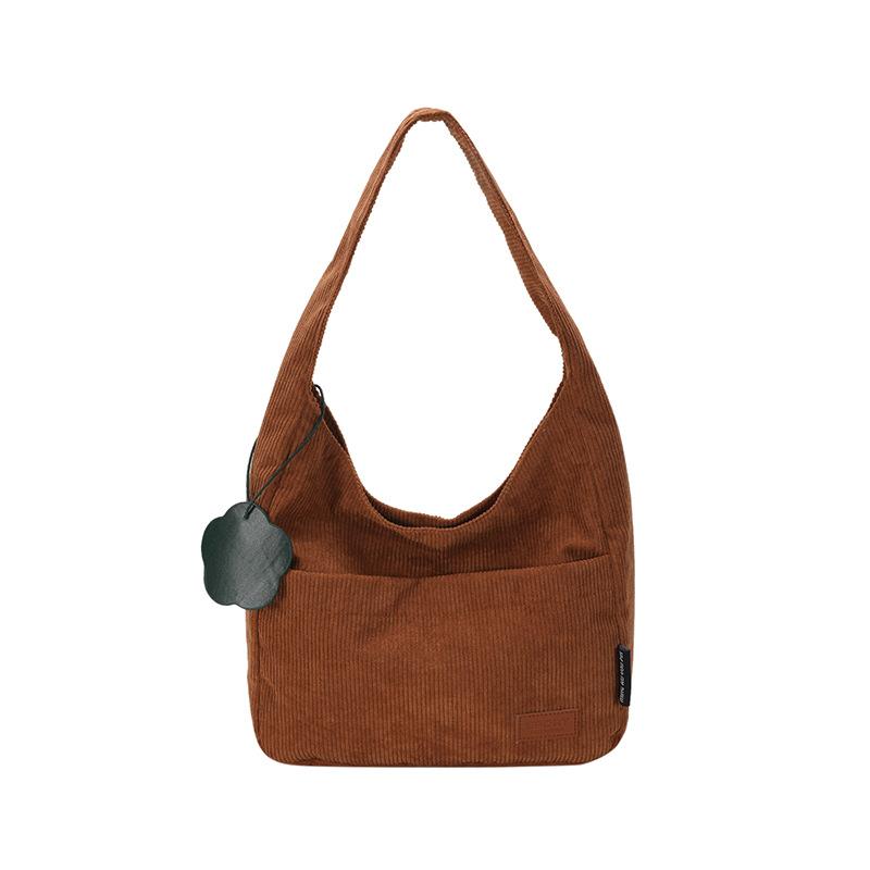 

Новая вельветовая стильная простая сумка через плечо большой вместимости для студенток для досуга и учебы коричневый