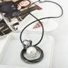 New Circles Simulated Women Black Chain Maxi Necklace Fashion Jewelry Wholesale Gift Red White Pearl Ball Pendant Long Necklaces