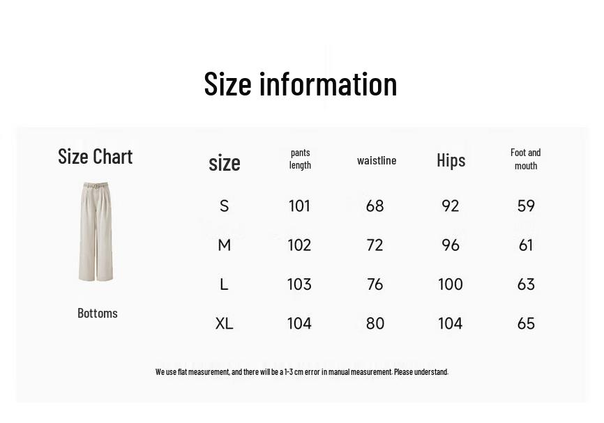 Qiusbiyiren High-Waist Wide-Leg Casual Pants
