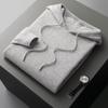 Herrenmode Nahtloser Frühlings- und Herbst-Kaschmirpullover Herren-Kapuzenpullover Einfarbig Gestrickter Woll-Kapuzenpullover Herren