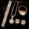 Ladies Cornucopia Diamond Watch Set Bracelet Accessories Fashion Quartz European Beautiful Women Watch Set