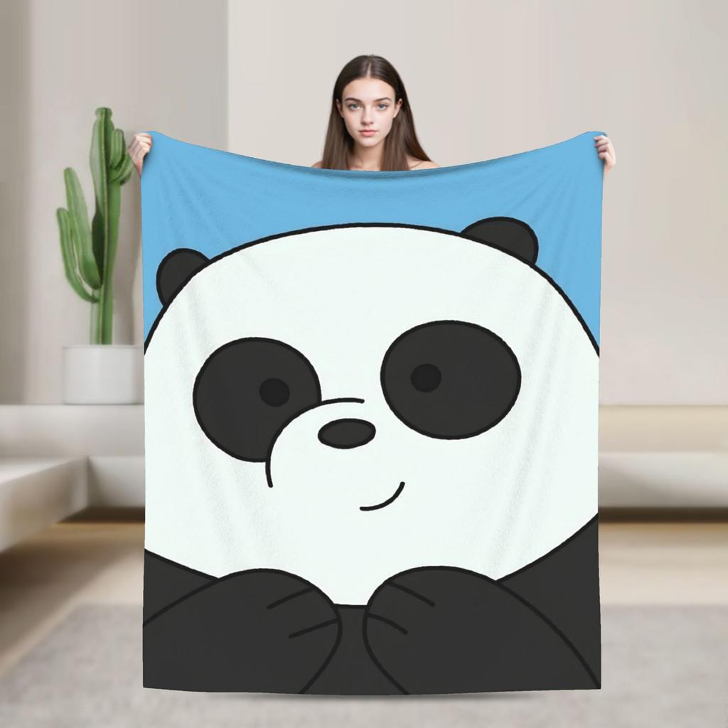 Warm Soft Blanket Camping We Bare Bears Somos Osos Bedding Throws Flannel Bedspread For Couch Bed Pattern Sofa Bed Cover