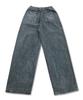 DOUBLE JD Semi-Wide Elastic Denim Pants (Black)