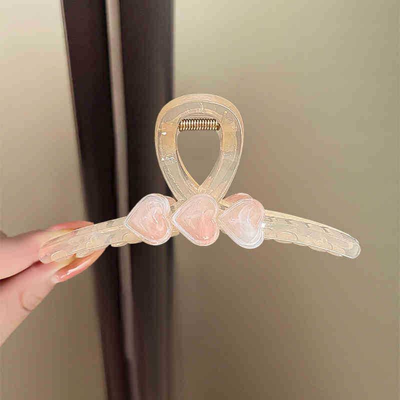 Heart-Shaped Jelly Color Claw Clip for Women - Large, High-End, Perfect for Thick Hair (2025)