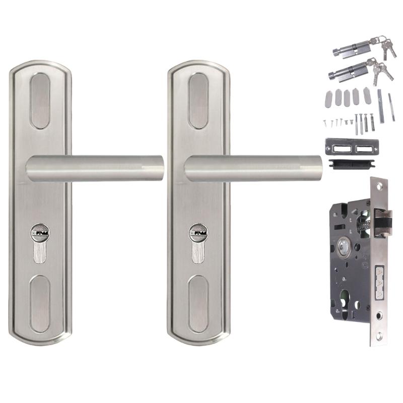 

Stainless Steel Door Lock Thickened Entry Door Handle with Lock and Key Waterproof and AntiRust Door Handle Lock