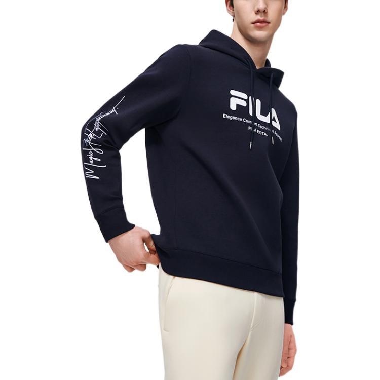 FILA Logo Graphic Hoodie 'Black White' Men's F11M319206F-NV