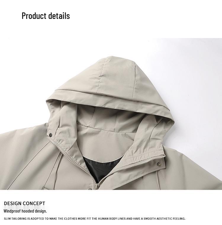 Herren Winddichte Jacke Mantel für Outdoor Reisen und Wandern