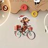 1PC Acrylic Dachshund Christmas Decorations Flat Bike Puppy Ornaments Car Mirrors Key Chains Home Decorations Holiday Party