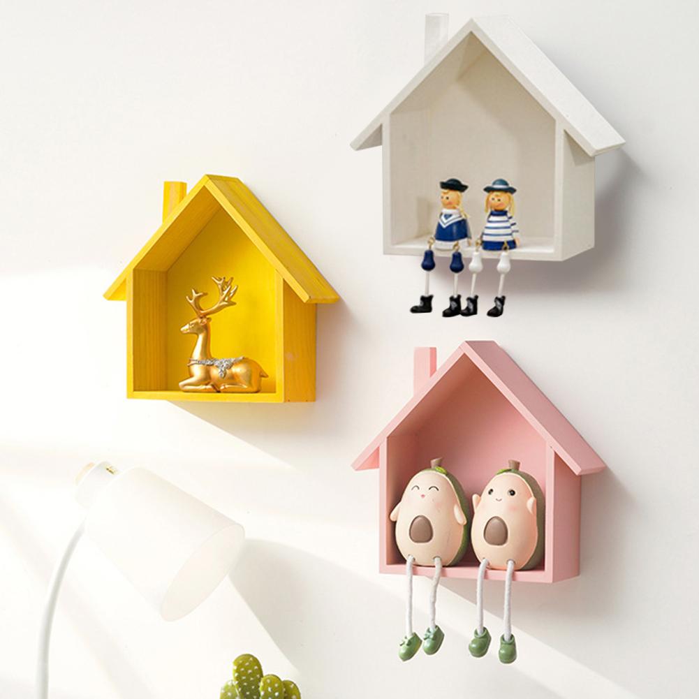 Nostalgic Wall Shelf Retro Wall Decoration Wooden House Shelf
