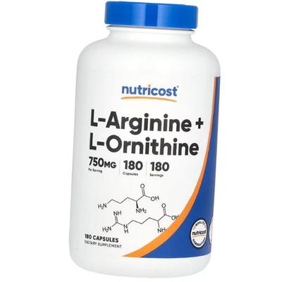Arginine and Ornithine, L-Arginine + L-Ornithine 750, 180caps (27647023)