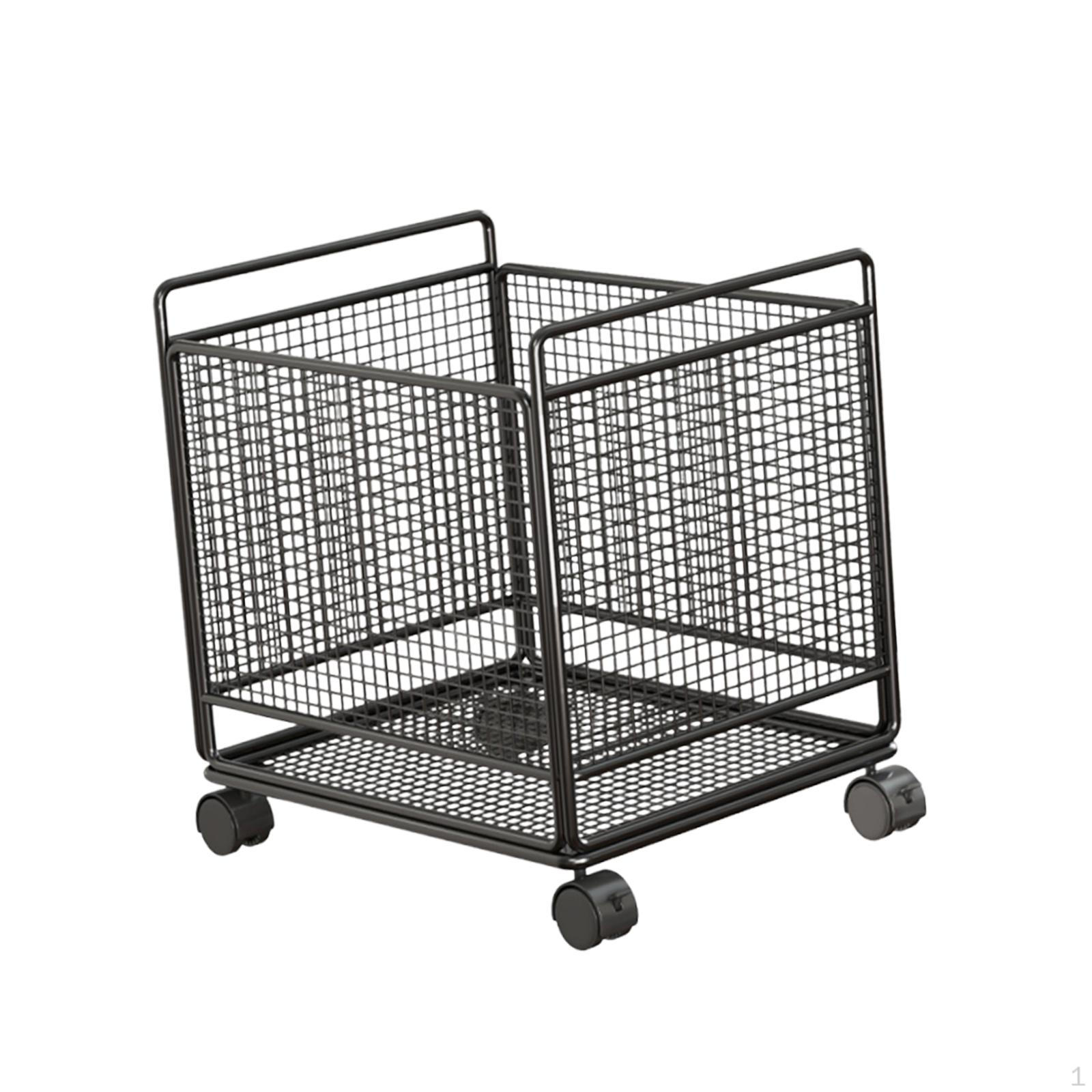 

Laundry Basket Cart Dirty Clothes Convenient Multifunction Organizer Rolling Hamper M чорний