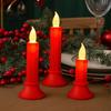 Safe Wax Free Decorative Lights LED Flameless Red Candle, Battery Operated Tea Light with Christmas Holiday Table Centerpieces Flickering Flame,