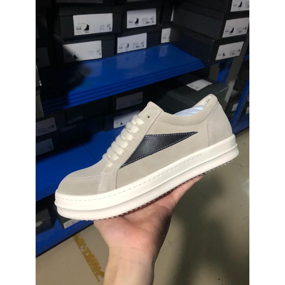 Rock Vintage Men Genuine Leather Round Casual Shoes Luxury Trainers Lace Up Women Flat Sneakers Hip-hop Street Dunk Shoes