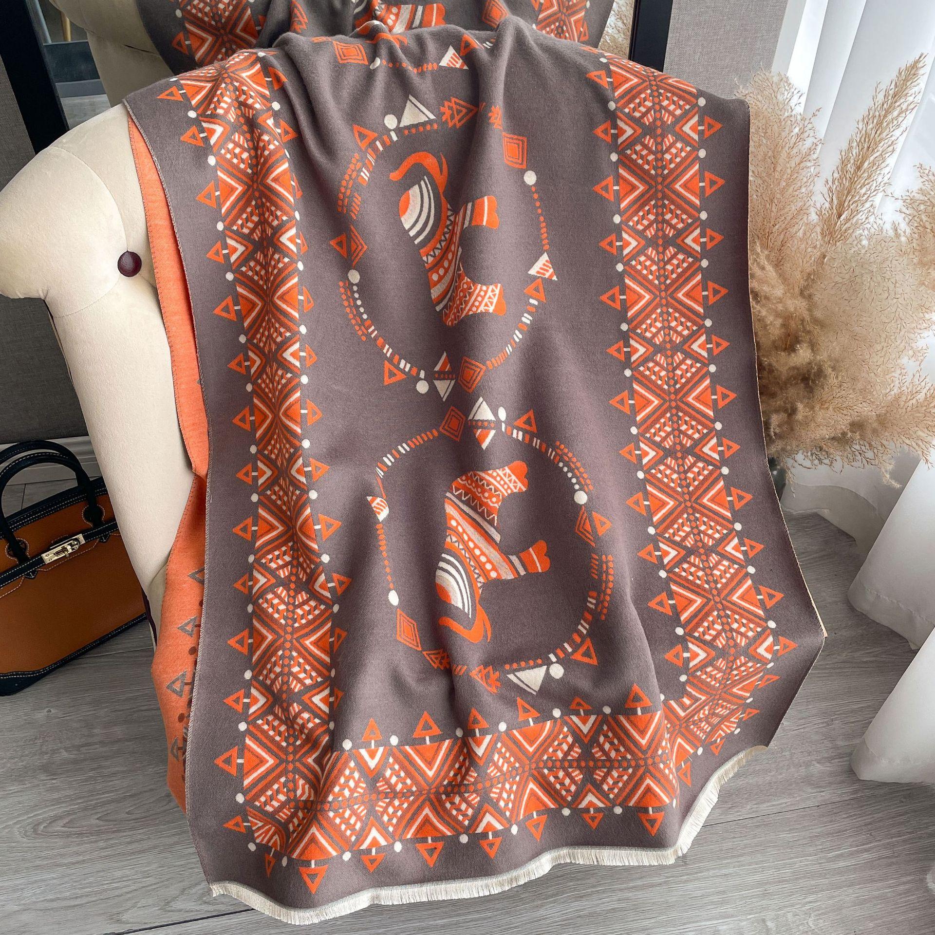 

Повседневный шарф в скандинавском этническом стиле, ретро, Инс, многофункциональная шаль, богемный, декоративный, длинный, теплый шарф 180*65cm темно-серого