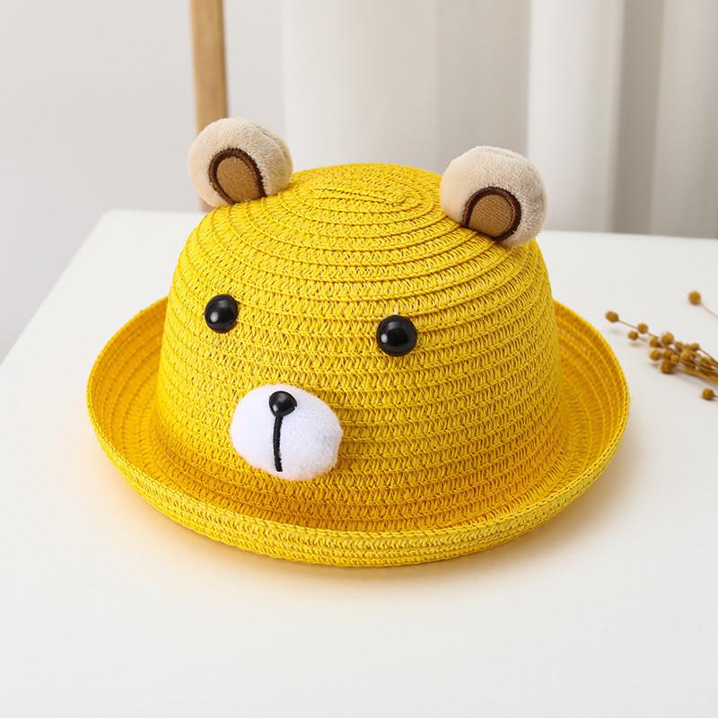 

Stylish Infant Sun Hat With Cute Bear Design For Boys 2-6 Years Old жовтий