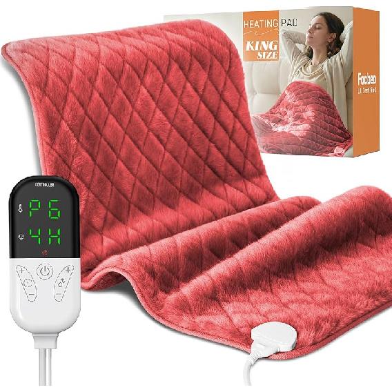 Heating Pad for Back Pain & Period Cramps - XL 35"x20" Electric Heating Pads for Neck, Shoulder and Full Body Relief, Moist and Dry Heat, Soft