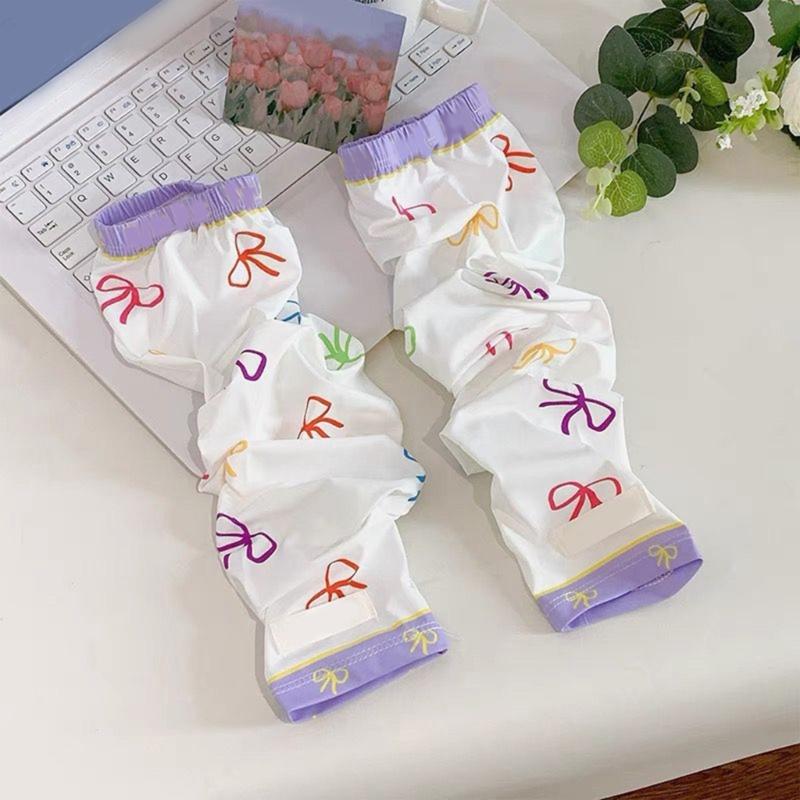 Arm Sleeves for Beach Getaways Summer Cooling Sleeves with Bowknot Printed Women Stretchy Cycling Long Cooling Sleeves