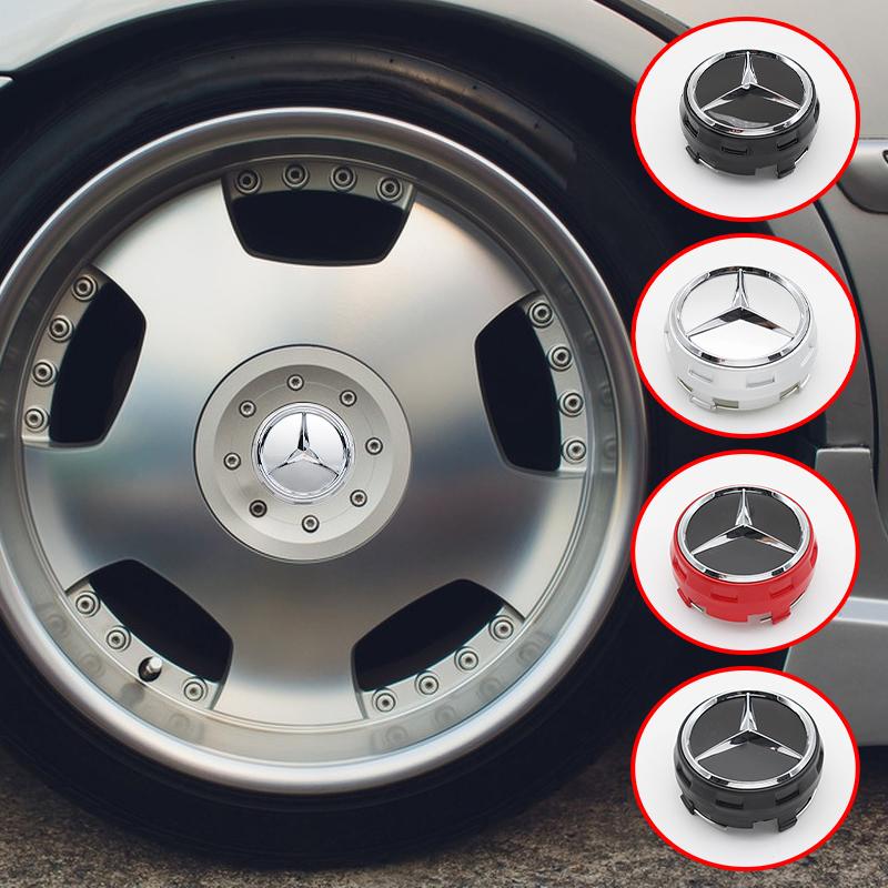 Car Wheel Center Hub Caps 4PCS 75MM For Mercedes Benz AMG W203 W206 W220 W205 W211 W212 GLA GLC CLA A Emblem Tire Rim Covers CK1