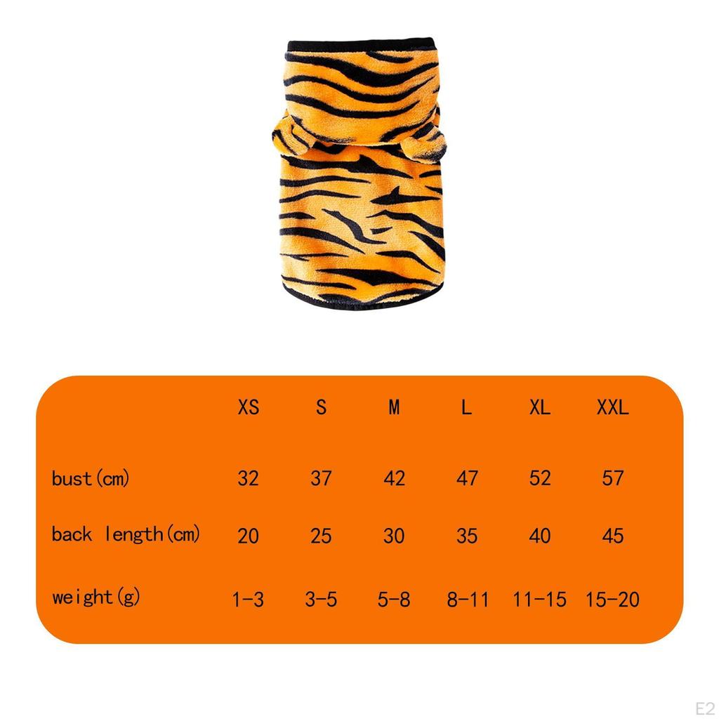 Süßes Katzenkostüm, warme Welpenjacke, weiches Tiger-Transformations-Outfit, Haustierkleidung, warme Hundekleidung für