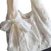 Korean Lace Flower Canvas Shoulder Bag - 2025 Large Capacity for Women